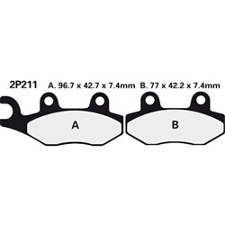 NISSIN BRAKE PADS 2P-211 NS (FA135 / FA214 / FDB497 / DP211) [ONC01] #