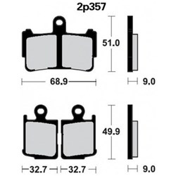 NISSIN BRAKE PADS 2P-357 ST SINT (FA499/4 / FDB2259 / SDP504) # [ONC01] #