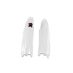 UFO YAMAHA FORK SLIDER PROTECTOR W/QUICK STARTER YZ125/250 22-26 YZF250 10-23 YZF450 10-22 WHT