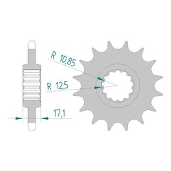 AFAM 16T 428 HON CBR 250 RR / VT 250 SPADA  [ONC01] #