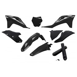 UFO GAS GAS FULL PLASTICS KIT WITH H/LIGHT SHROUD  MC-F/EX/EX-F 24-25 BLK