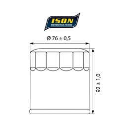 ISON 170 (HF170 / KN170) CANISTER OIL FILTER BLACK # [ONC01]