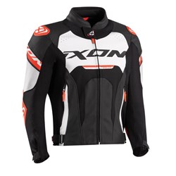 IXON JACKAL LEATHER JKT WHT/RED/BLK (LG) [ONC01]