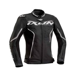 IXON TRINITY LADY LEATHER JKT BLK/WHT/GRY (2XL) [ONC01]
