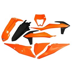 UFO PLASTICS KITS WITH HEADLIGHT SHROUD KTM EXC 20-23  BLK (USE KTKIT527FE001)