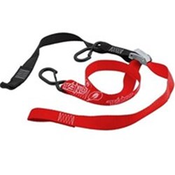 ONEAL DLX TIEDOWNS 1 1/2 IN W/SOFT LOOP & SECURE HOOK BLK/RED (CTN10) (WAS 3073220)