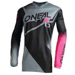 ONEAL ELEMENT LADIES JSY RACEWEAR - BLK/GRY/PNK (W14 - XL)  [ONC01] #