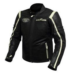 SCORPION RACER LEATHER JKT BLK/WHT (52) [ONC01] #