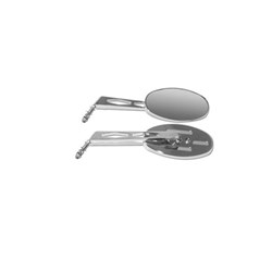 SCORPION MIRROR OVAL BILLET STYLE HD SHORT L/H CHROME