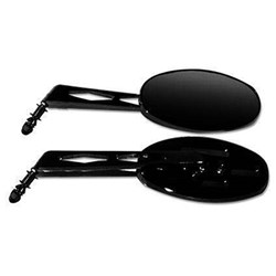 SCORPION MIRROR OVAL BILLET STYLE METRIC  LONG R/H BLACK