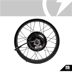 STACYC S/P - REAR RIM ASSEMBLY WITH MOTOR - 16HDRIVE 16 X 45MM RIM 250W HUB DRIVE W/OUT FREEWHEEL THREADS (16H)