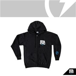 STACYC APPAREL - HOODIE ZIP UP STACKED LOGO - WOMENS | M | BLACK (Hoodies)