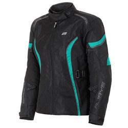 RJAYS ATHENA AIR JKT BLK/AQUA LADIES (10) [ONC01]
