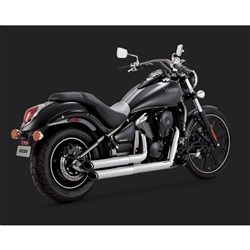 V & H TWIN SLASH STAGGEREDS KAW VN900 CLASSIC/LT/CUSTOM 06-15 BLACK  [ONC01] #