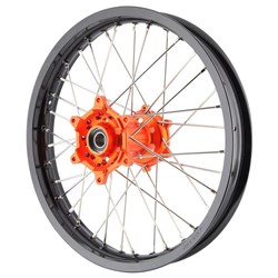 XTECH KTM/HUSQ MX/ENDURO 2.15x18 REAR BLK RIM/ORG HUB/BLK SPK #