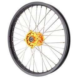 XTECH SUZ RMZ 1.6x21 FRONT BLK RIM/GLD HUB/BLK SPK #