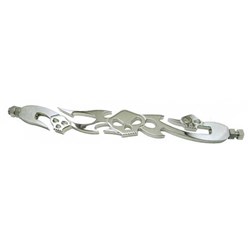 #ZODIAC SHIFTROD SKULL (D)  11-3/4 IN BILLET CHR