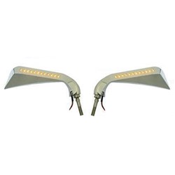 ZODIAC AVENGER MIRRORS PAIR BLK W/LED