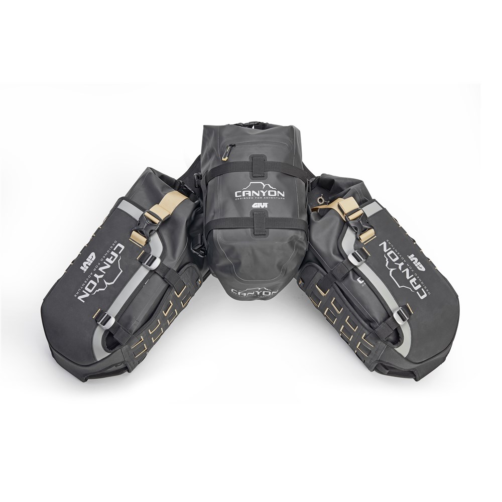 GIVI GRT CANYON 3 BAG MODULAR SYSTEM (2 X 16L/1 X 12L) - On Bike